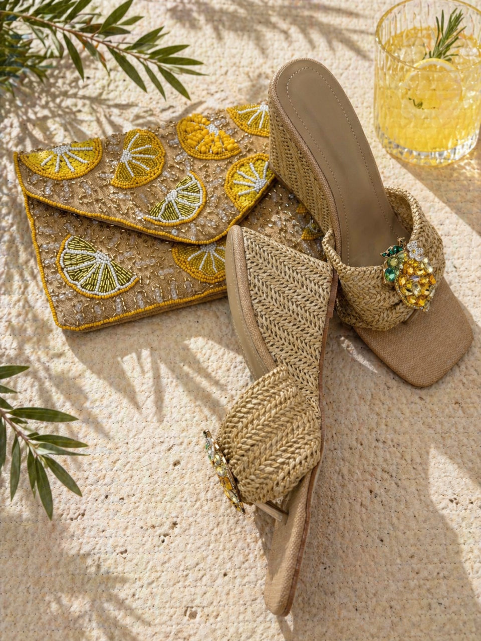 Citrus Soleil Beaded Clutch