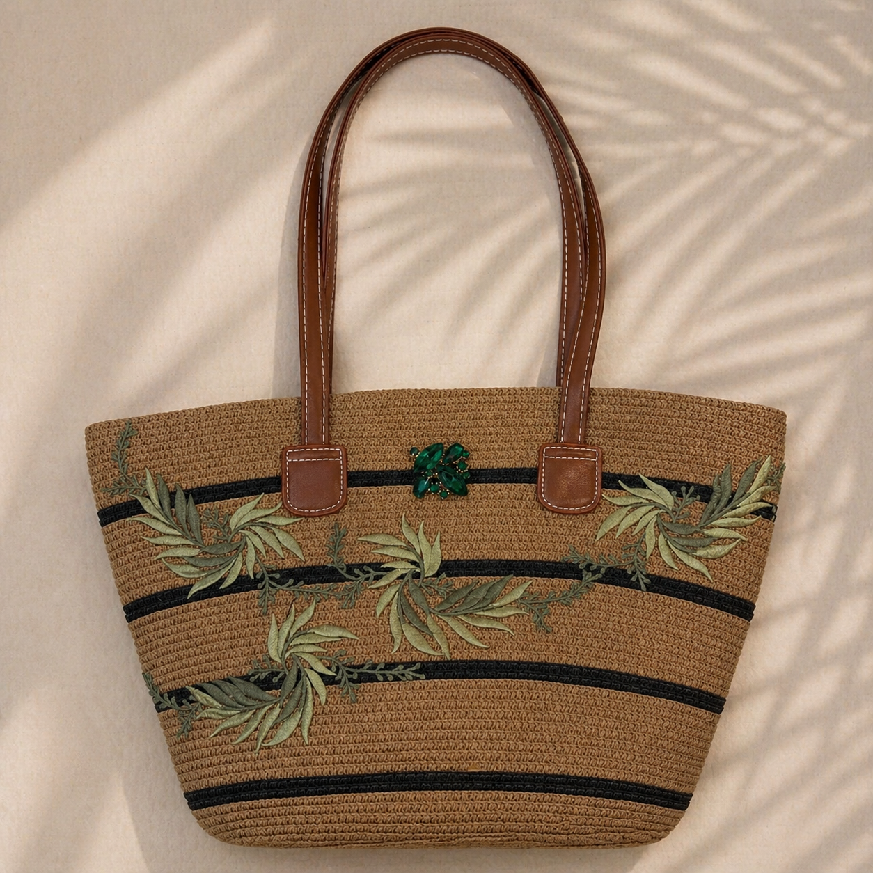 Emerald Palm Luxe Tote