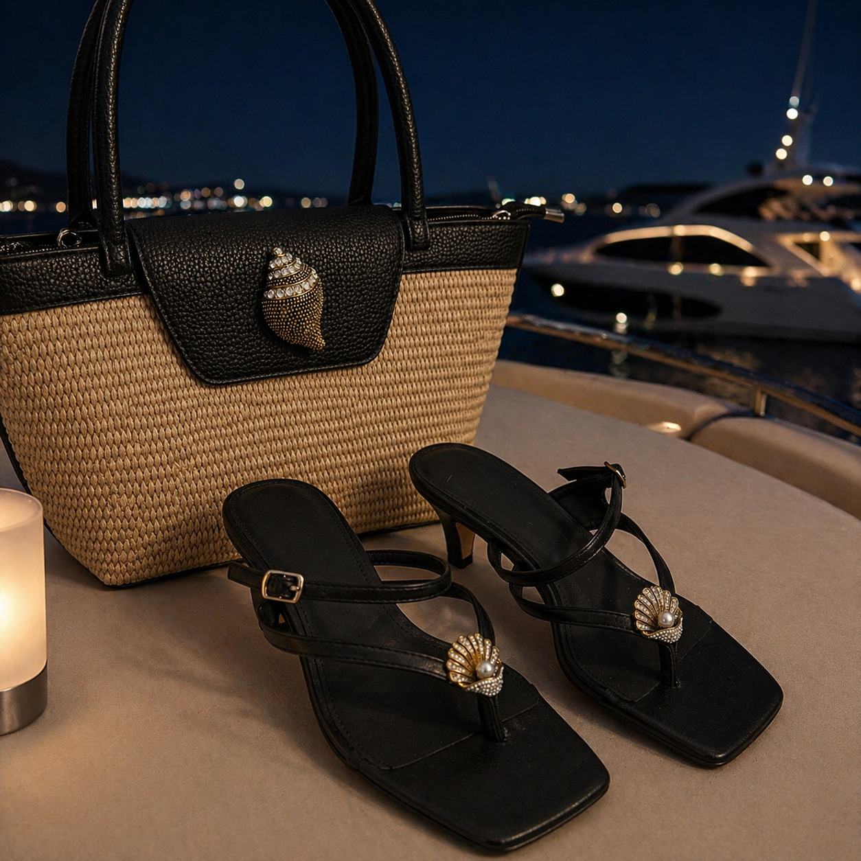 Noir Conch Coastal Tote
