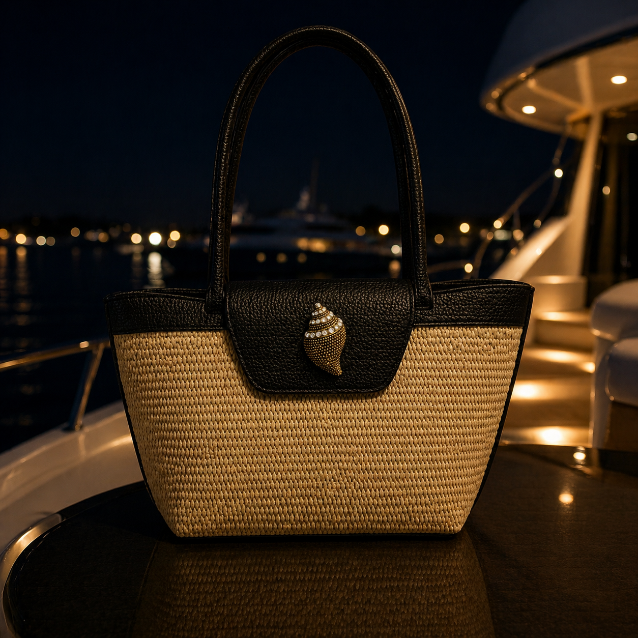 Noir Conch Coastal Tote