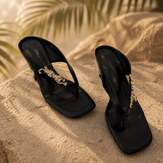 Panthère Noir Luxe Heels