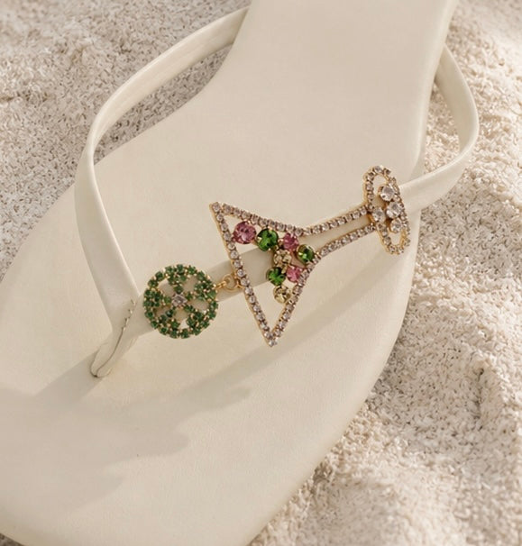 Ivory Martini Charm Sandals