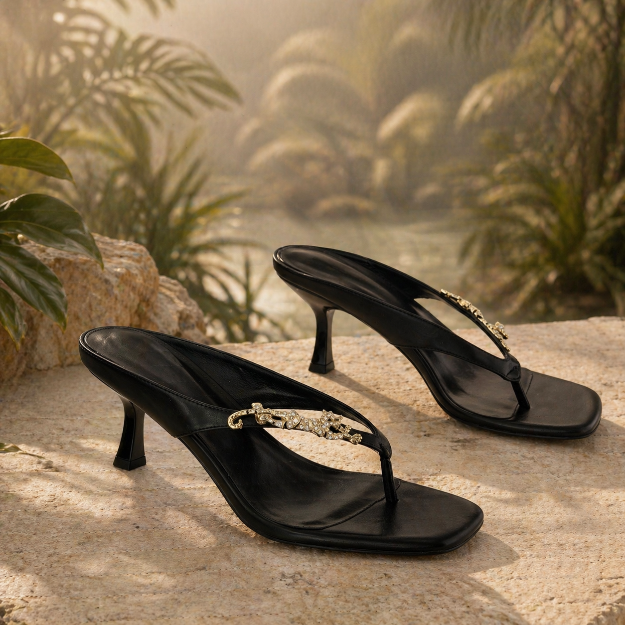 Panthère Noir Luxe Heels