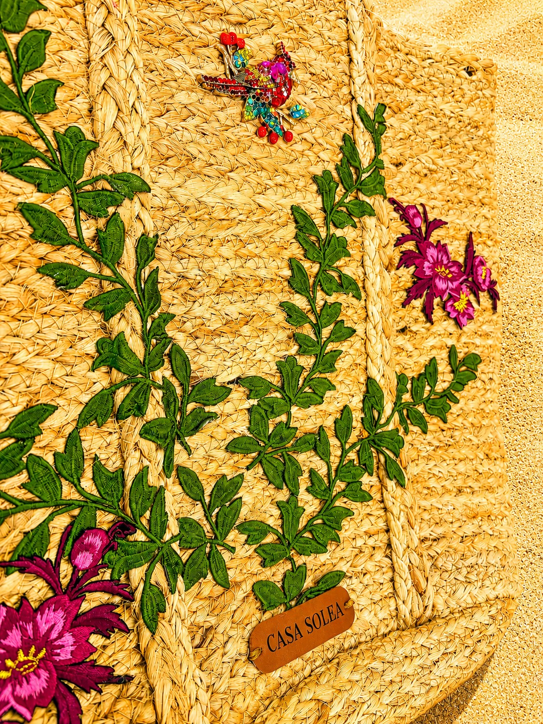 Botanical Bliss Straw Tote