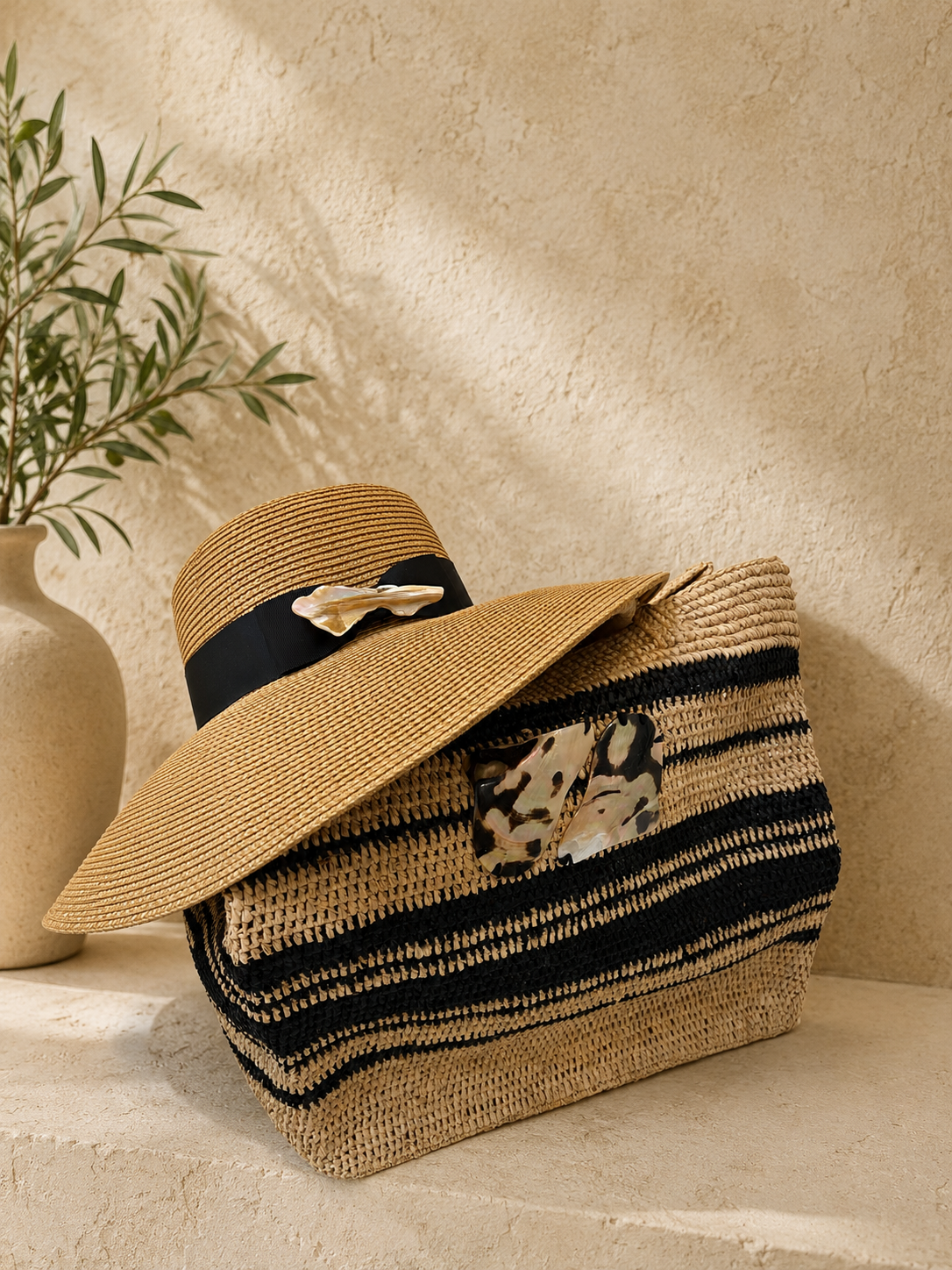 Luna Mare Luxe Raffia Tote