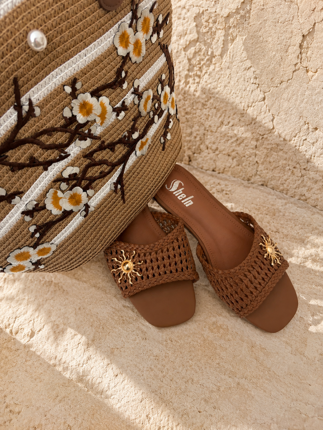 Amber Blossom Luxe Shoulder Tote