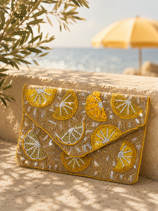 Citrus Soleil Beaded Clutch
