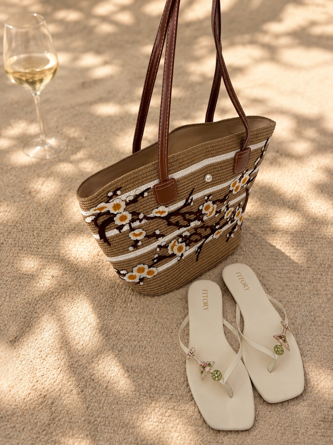 Ivory Martini Charm Sandals