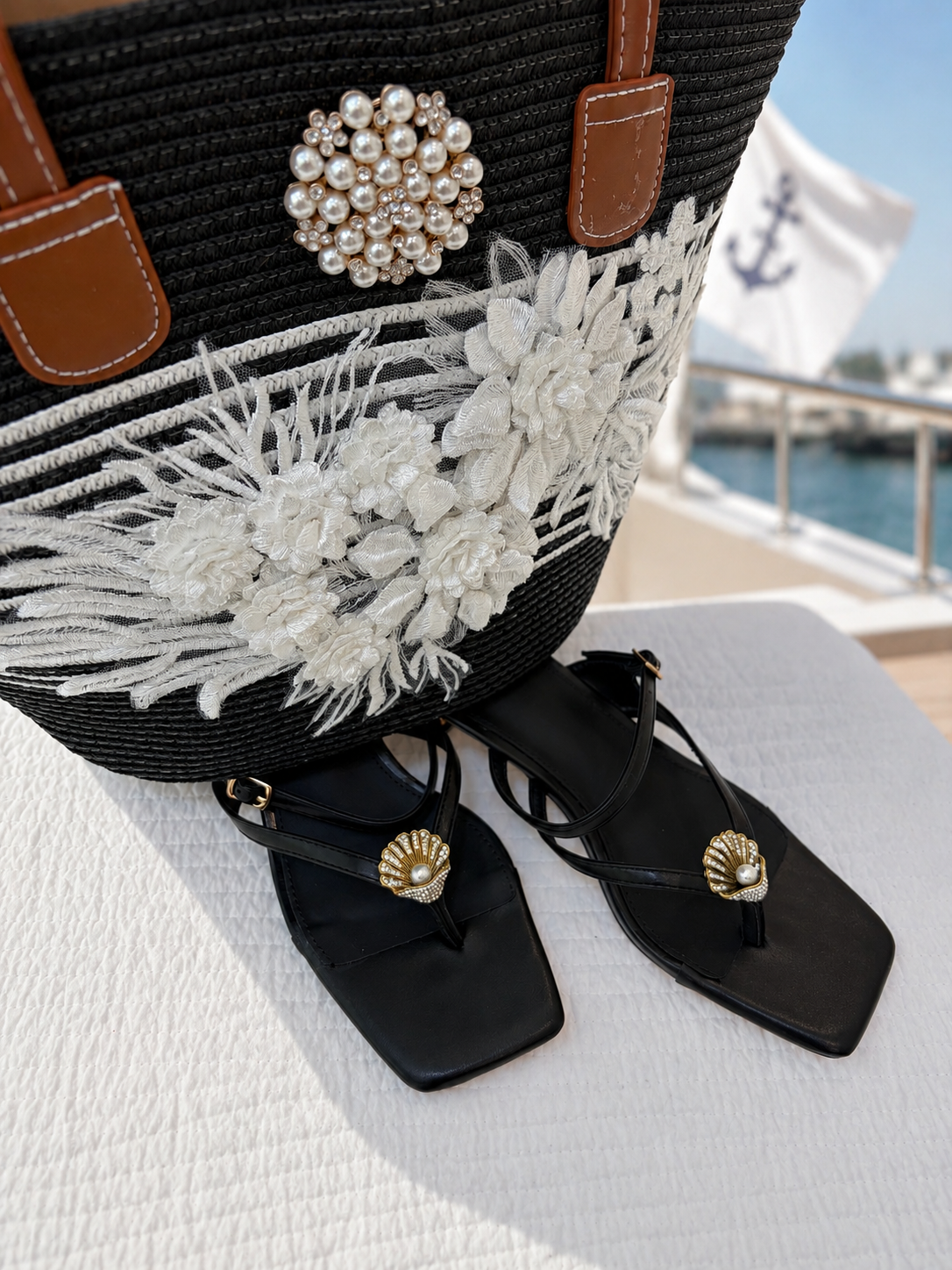 Midnight Conch Mini Heels