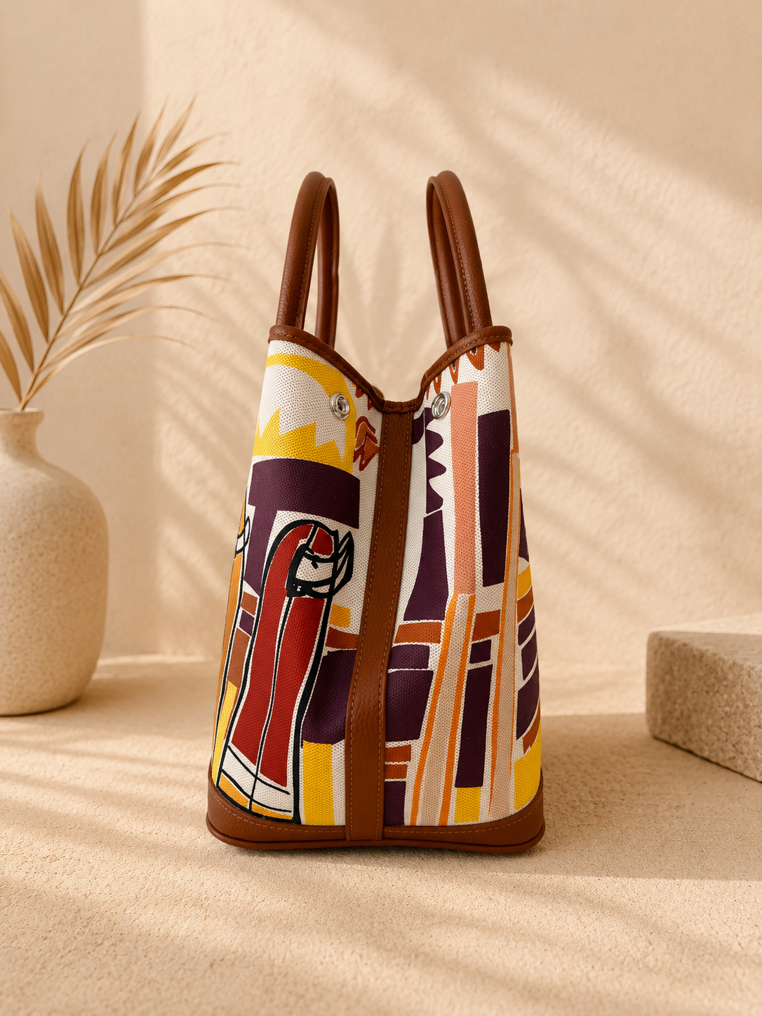 Sunset Riviera Canvas Tote
