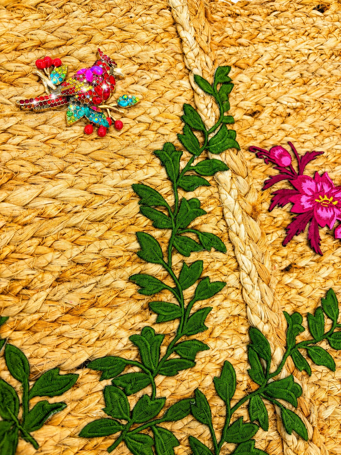 Botanical Bliss Straw Tote
