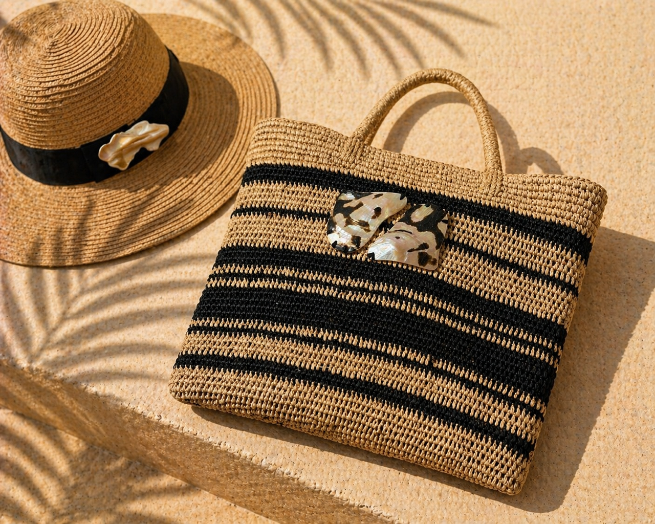 Luna Mare Luxe Raffia Tote
