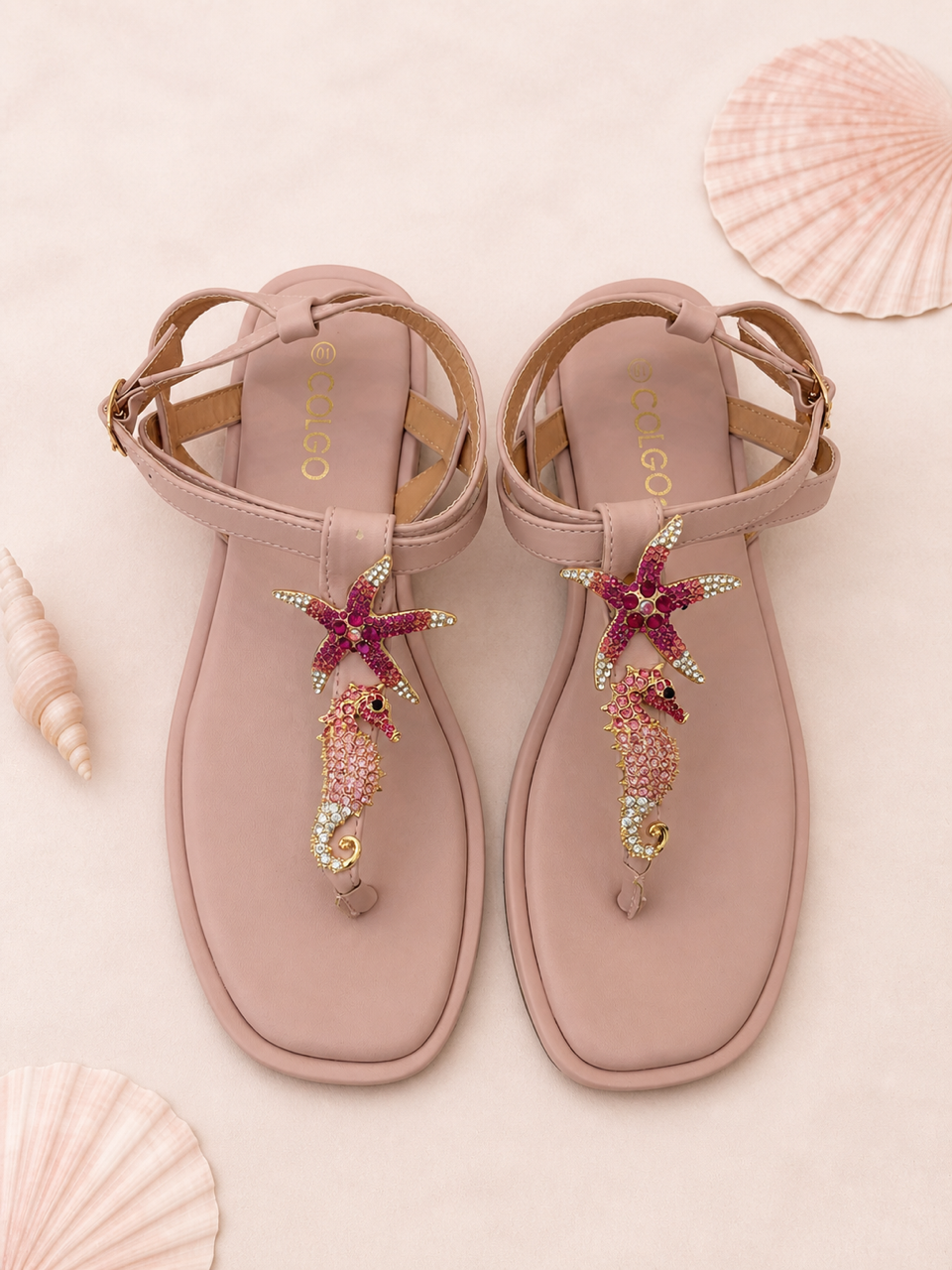 Rose Tide Seahorse Sandals
