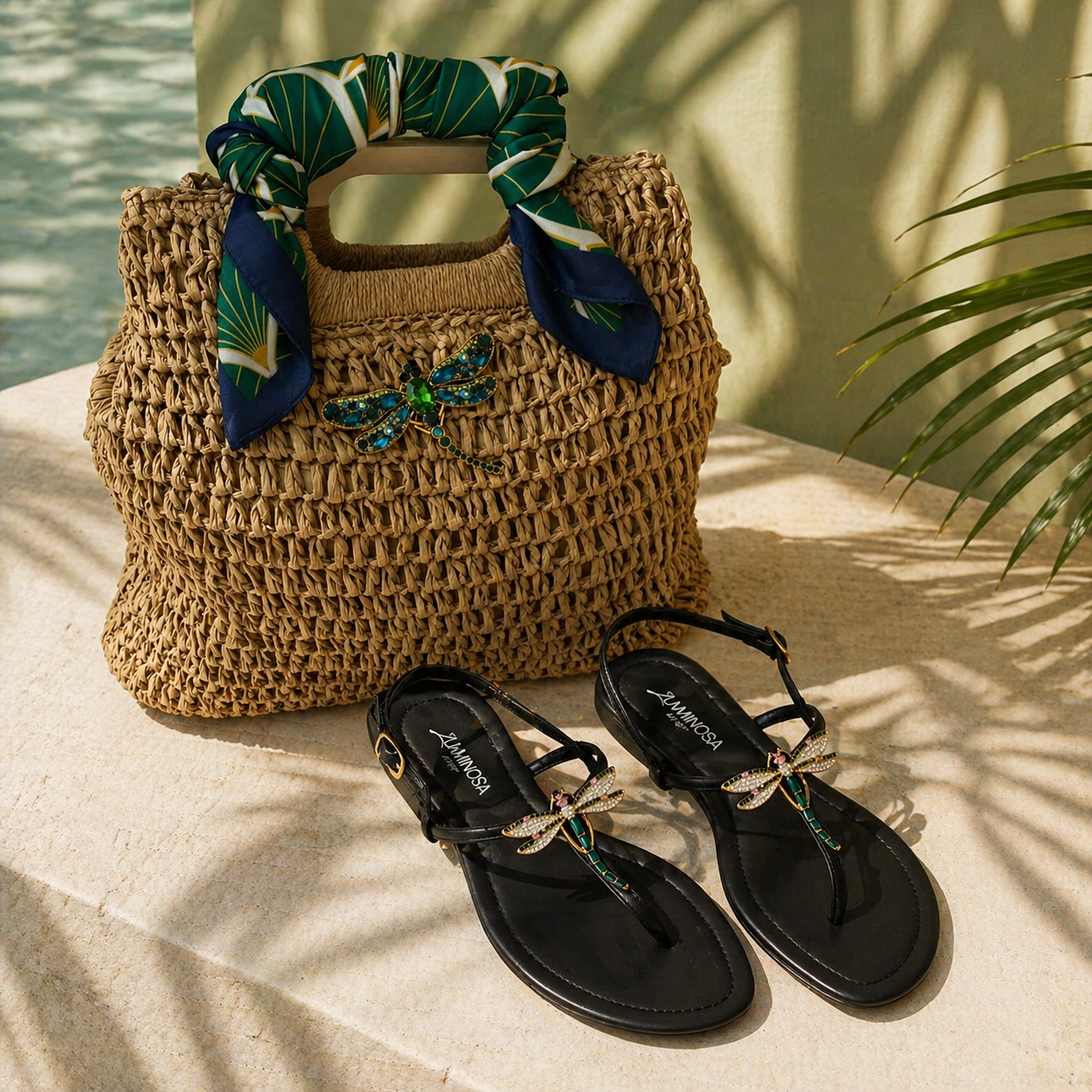 Dragonfly Jewel Sandals  - Emerald Edition