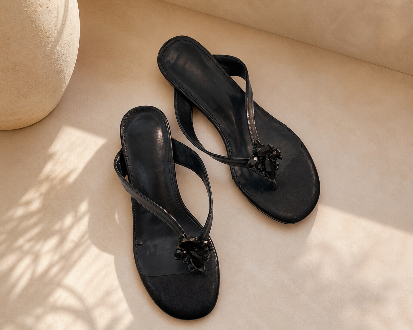 Obsidian Glam Mini Heels