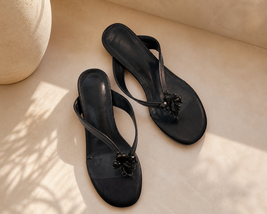 Obsidian Glam Mini Heels