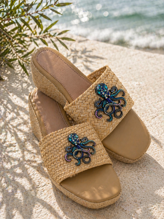 Azure Octopus Raffia Platforms