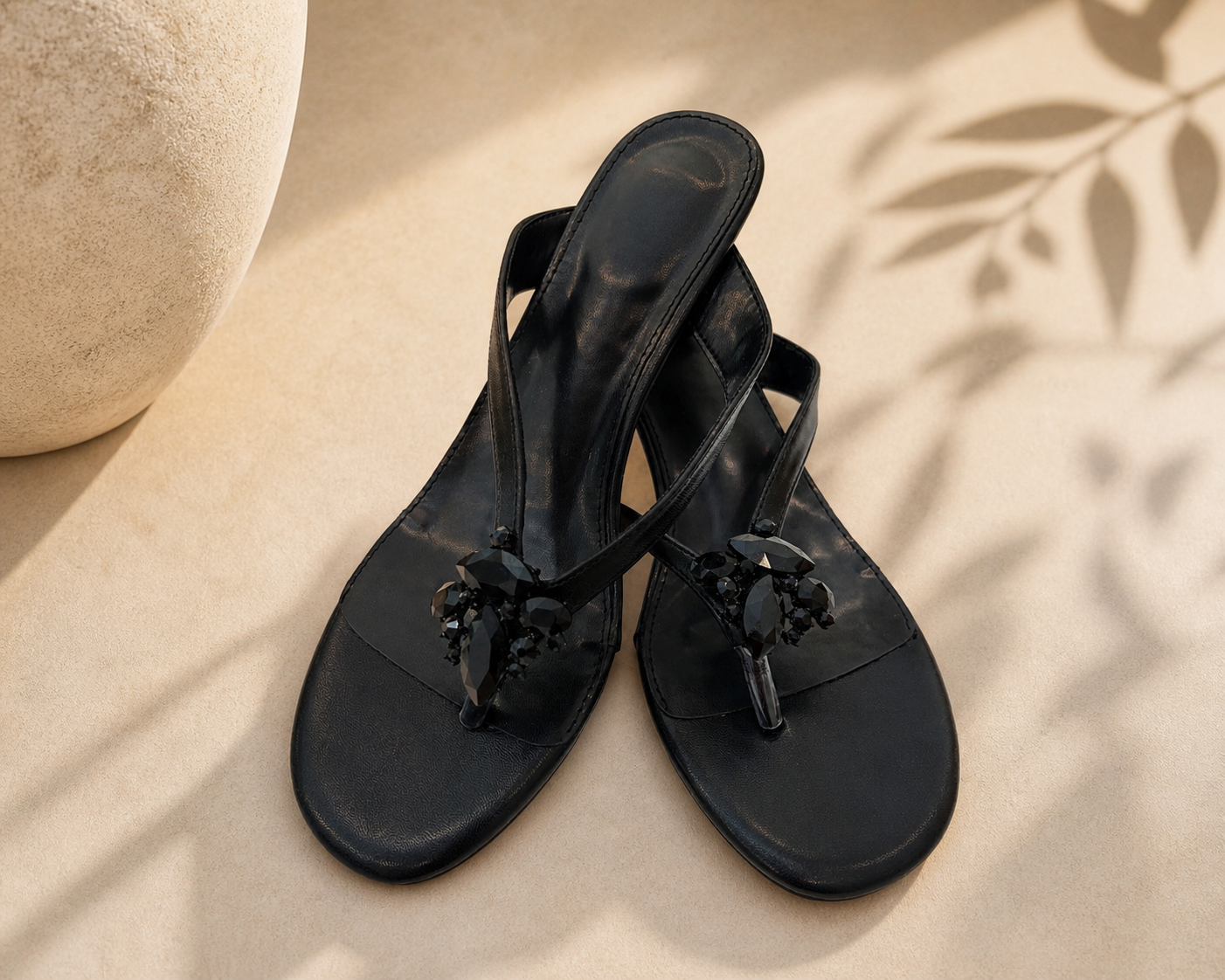 Obsidian Glam Mini Heels