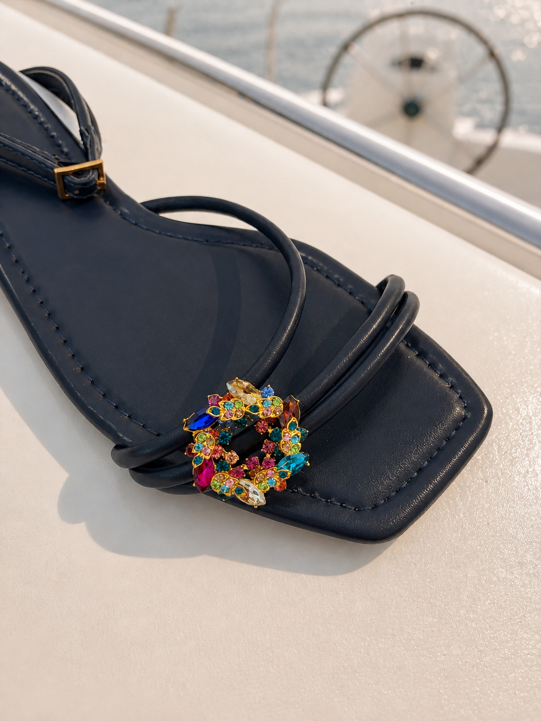 Midnight Jewel Strap Sandals